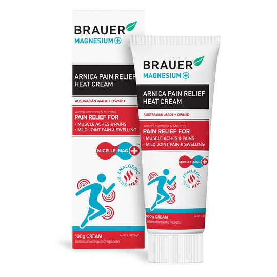 Brauer Magnesium+ Arnica Pain Relief Heat Cream 100g