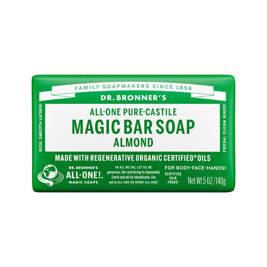 DR. BRONNERS ALL-ONE PURE-CASTILE MAGIC BAR SOAP ALMOND 140G