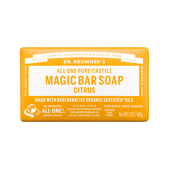 DR. BRONNERS ALL-ONE PURE-CASTILE MAGIC BAR SOAP CITRUS 140G