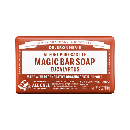 DR. BRONNERS ALL-ONE PURE-CASTILE MAGIC BAR SOAP EUCALYPTUS 140G