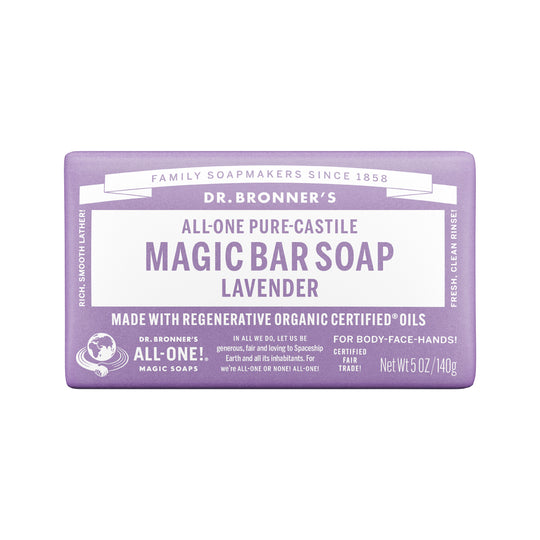 DR. BRONNERS ALL-ONE PURE-CASTILE MAGIC BAR SOAP LAVENDER 140G