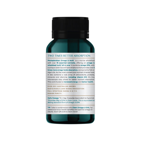 Phytality Phytoplankton Omega & Multi (Wholefood Vegan Supplement) 60c