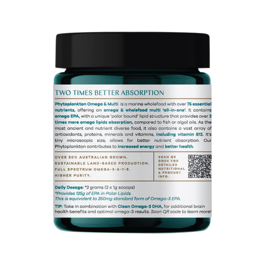 Phytality Phytoplankton Omega & Multi (Wholefood Vegan Supplement) Powder 60g