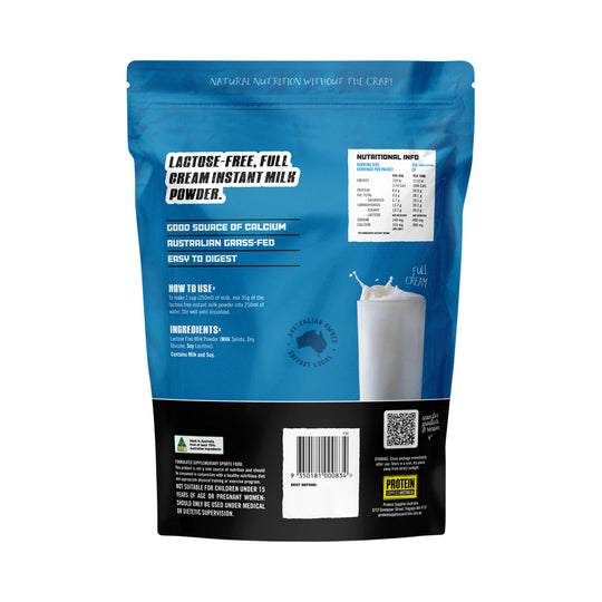 Protein Supplies Australia Lactose Free Instant Milk Powder Pure 1kg