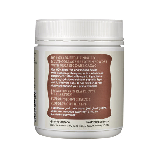 Best of the Bone Multi-Collagen Protein Powder Raw Organic Cacao 210g
