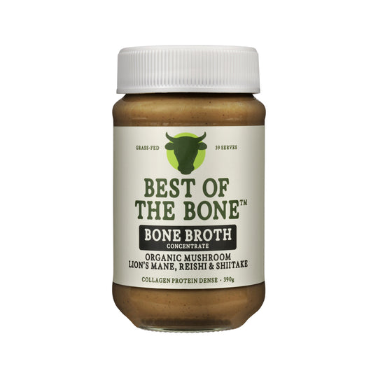 Best of the Bone Bone Broth Beef Concentrate Healing Mushrooms Organic Lions Mane Reishi Shiitake 390g