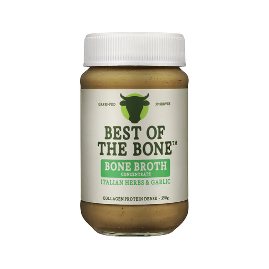 Best of the Bone Bone Broth Beef Concentrate Organic Italian Herbs & Garlic 390g
