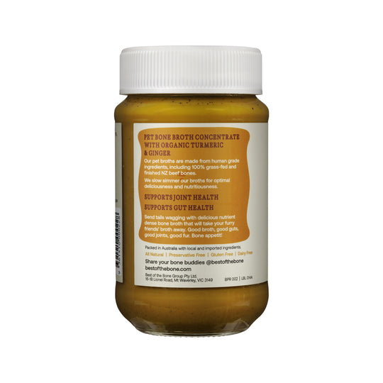 Best of the Bone Bone Buddies Pet Bone Broth Beef Concentrate with Organic Turmeric-Ginger 375g