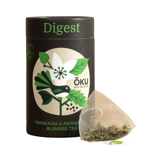 OKU NEW ZEALAND DIGEST KAWAKAWA & HOHERIA BLENDED TEA X 15 TEA BAGS SELL THROUGH