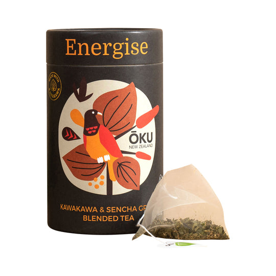 OKU NEW ZEALAND ENERGISE KAWAKAWA BLENDED TEA X 15 TEA BAGS SELL THROUGH