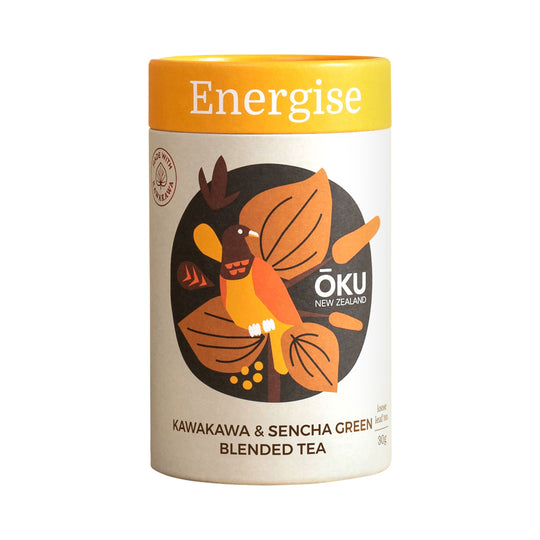 OKU NEW ZEALAND ENERGISE KAWAKAWA BLENDED TEA LOOSE LEAF 30G SELL THROUGH