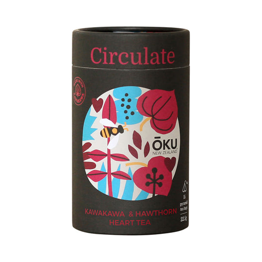 OKU NEW ZEALAND CIRCULATE KAWAKAWA & HOROPITO HEART TEA X 15 TEA BAGS SELL THROUGH