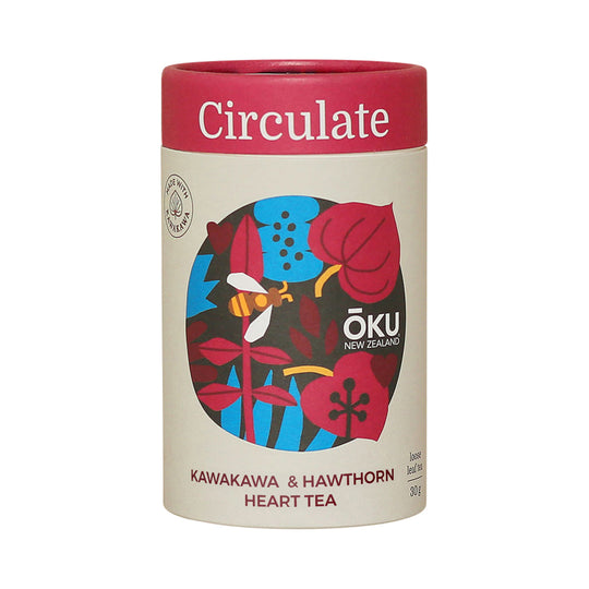 OKU NEW ZEALAND CIRCULATE KAWAKAWA & HOROPITO HEART TEA LOOSE LEAF 30G SELL THROUGH
