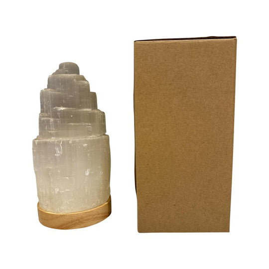 ALTERNATIVE DISTRIBUTION SELENITE LAMP MOUNTAIN WITH LED BASE 20CM