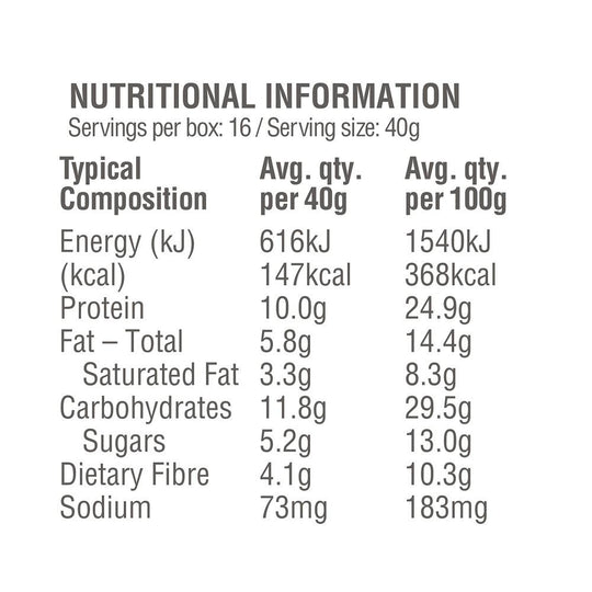 Amazonia Raw Protein Bar Choc Chip Cookie Dough 40g x 10 Display SELL THROUGH