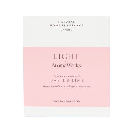 AromaWorks Light Candle Basil & Lime Medium 220g