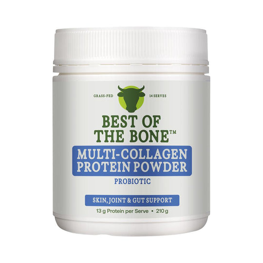Best of the Bone Healing Multi-Collagen Protein Powder Gut & Immunity Blend with Probiotic Spores Unflavoured 210g