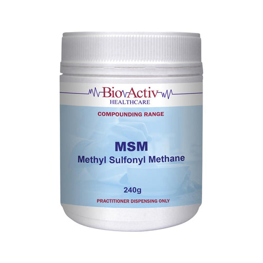 BIOACTIV HEALTHCARE COMPOUNDING RANGE MSM METHYL SULFONYL METHANE 240G