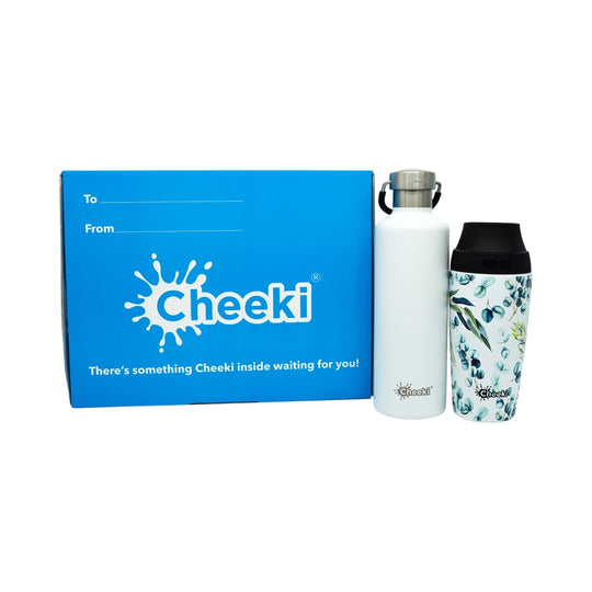 CHEEKI GIFT BOX (INCLUDES INSULATED BOTTLE 600ML + INSULATED COFFEE MUG 350ML)