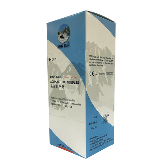 Cathay Herbal Acupuncture Kun Lun Disposable Needles 0.30 x 75mm (with guide tubes) x 100 Pack