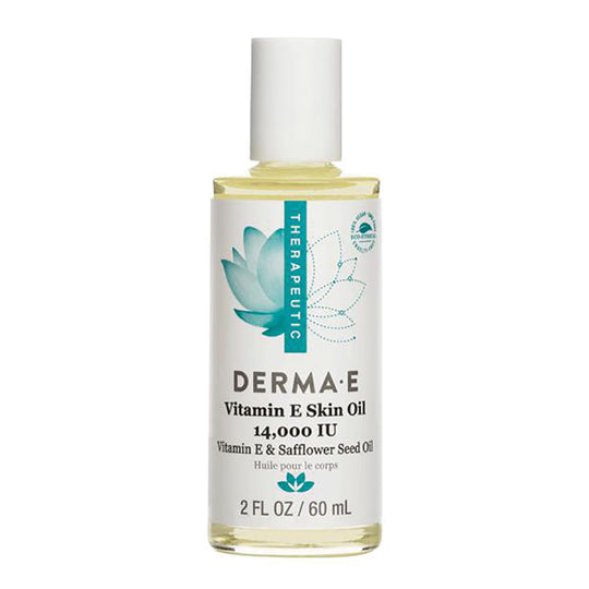 DermaE Therapeutic Vitamin E Skin Oil (14000IU) with Vitamin E & Safflower Seed Oil 60ml