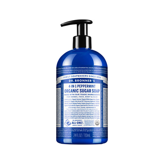 Dr. Bronners Organic Sugar Soap 4-in-1 Peppermint (Pump) 710ml