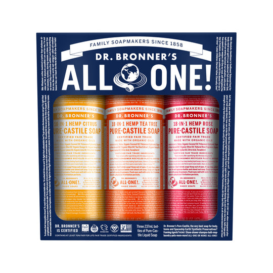 Dr. Bronners Pure-Castile Soap Liquid Summer Lovin 237ml x 3 Pack