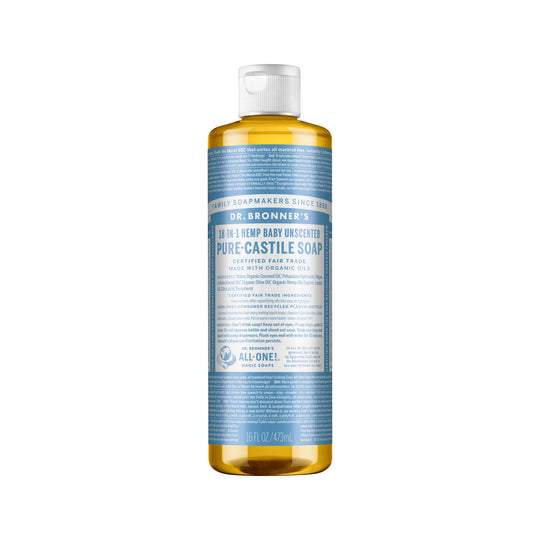DR. BRONNERS PURE-CASTILE MAGIC SOAP LIQUID (18-IN-1) BABY UNSCENTED 473ML