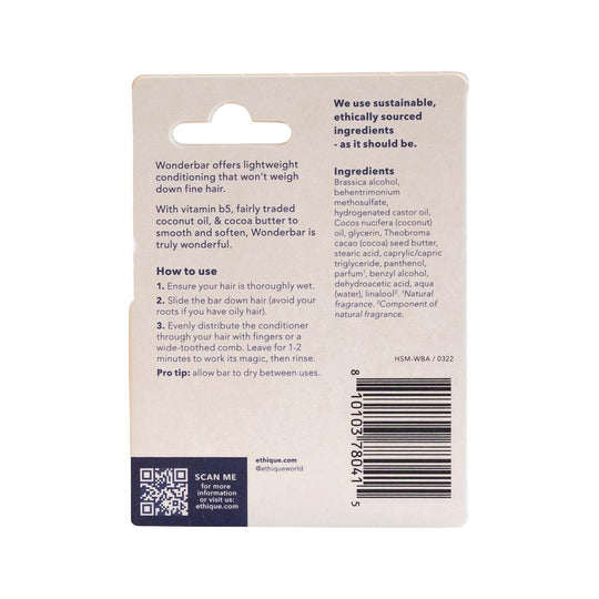 Ethique Bar Conditioner Lightweight Solid Wonderbar (For Oily To Balanced Hair) 15g SELL THROUGH