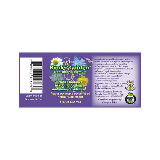 FES Organic Flourish Formula (Flower Essence & Essential Oil) Kinder Garden Non-alcohol Formula Spray 30ml