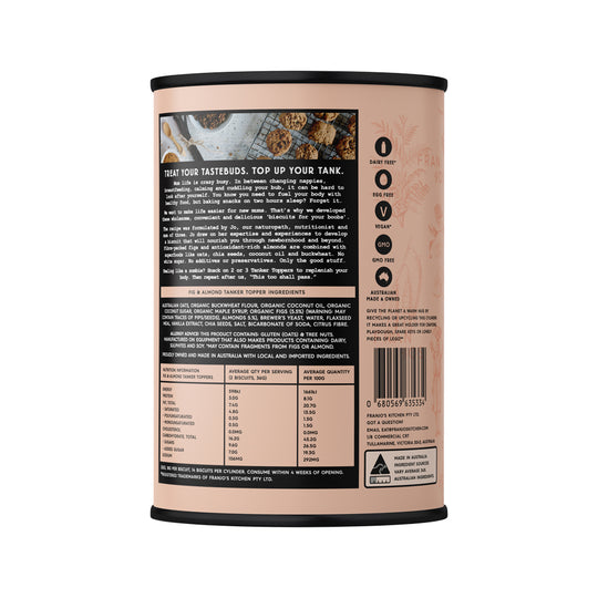 Franjos Kitchen Lactation Biscuits Fig & Almond Tanker Topper 252g SELL THROUGH NEW SKU 2945438