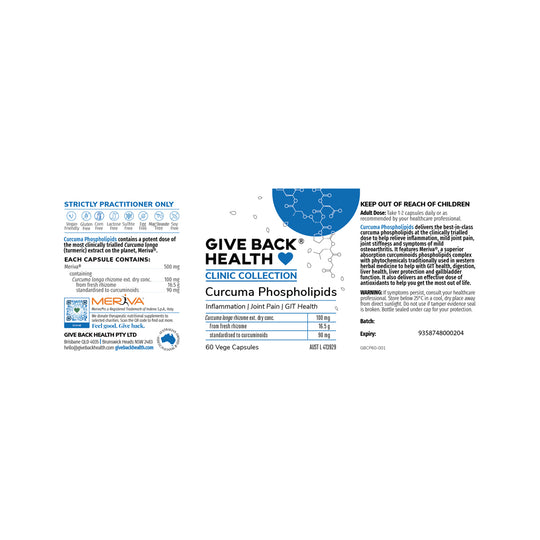 Give Back Health Clinic Collection Curcuma Phospholipids 60vc