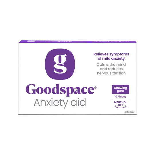 Goodspace Anxiety Aid Chewing Gum Menthol Lift 10pc Sleeve