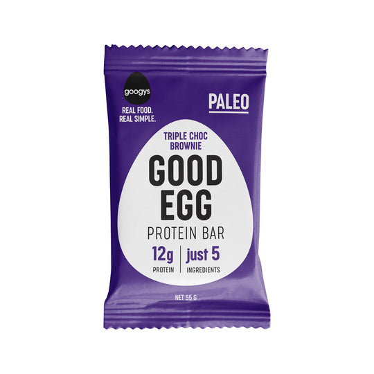 Googys Good Egg Protein Bar Triple Choc Brownie 55g x 12 Display