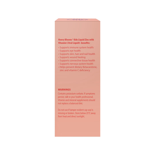 Henry Blooms Kids Liquid Zinc with Vitamin C Orange 100ml