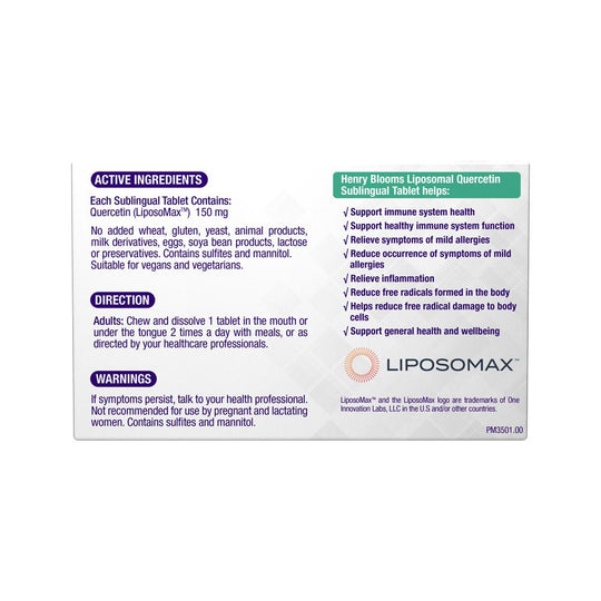 Henry Blooms Liposomal Quercetin Sublingual 30t