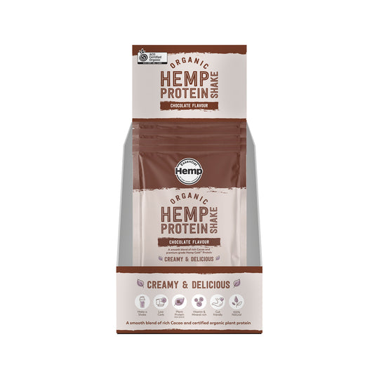 Hemp Foods Australia Organic Hemp Protein Shake Chocolate Sachet 35g x 7 Display