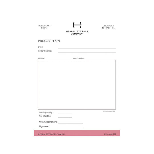 Herbal Extract Company Prescription Pad SELL THROUGH