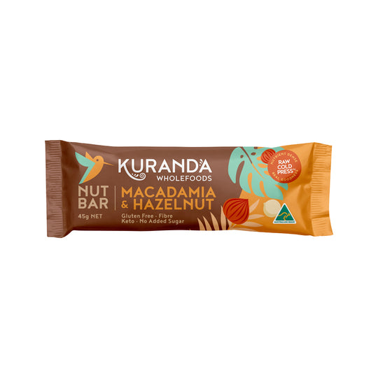 Kuranda Wholefoods Gluten Free Nut Bars Macadamia & Hazelnut 45g x 16 Display