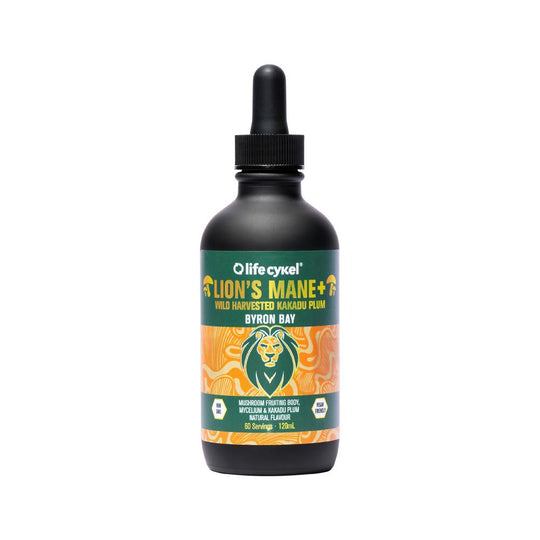 LIFE CYKEL LIONS MANE + WILD HARVESTED KAKADU PLUM 120ML