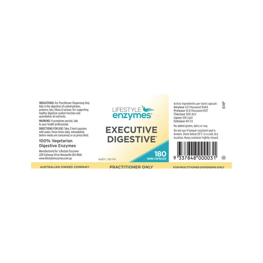 Lifestyle Enzymes Executive Digestive 180c