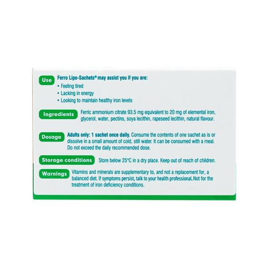 Lipo-Sachets Ferro Strawberry Oral Liquid Sachets 5g x 30 Pack