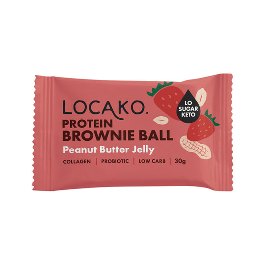 Locako Protein Brownie Ball Peanut Butter Jelly 30g x 10 Display