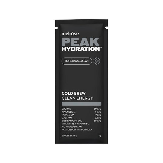 Melrose Peak Hydration + Clean Energy Cold Brew Coffee Sachet 7g x 20 Display