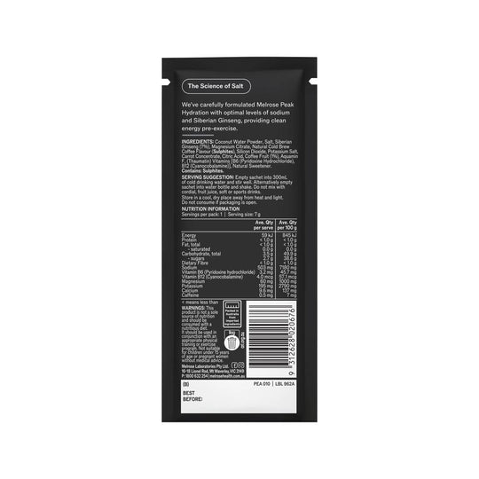 Melrose Peak Hydration + Clean Energy Cold Brew Coffee Sachet 7g x 20 Display