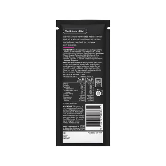 Melrose Peak Hydration + Collagen Booster Passionfruit Hibiscus Sachet 8g x 20 Display