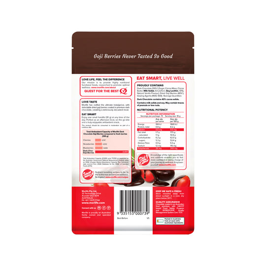 Morlife Dark Chocolate Goji Berries 150g