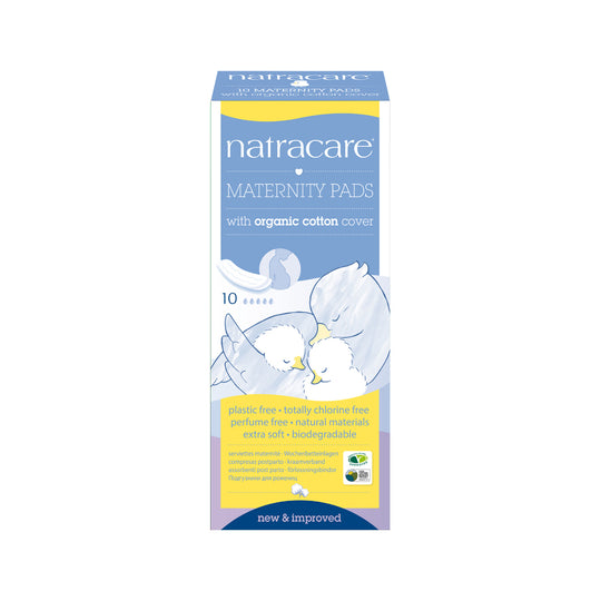 Natracare Maternity Pads with Organic Cotton Cover x 10 Pack SELL THROUGH