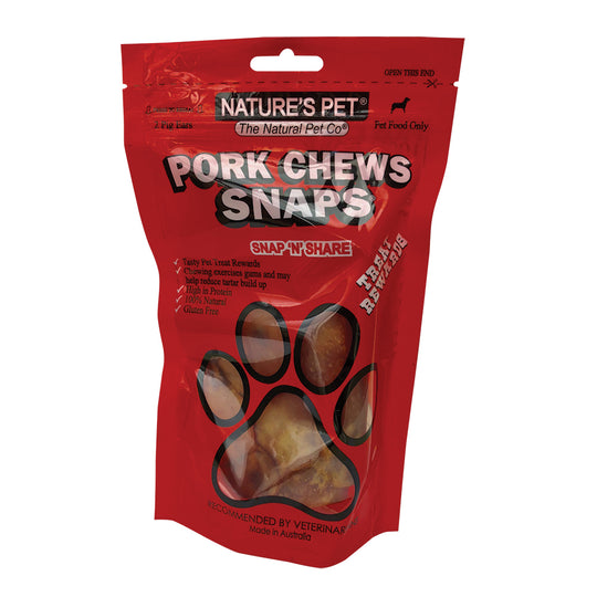 Natures Pet Pork Chews Snaps (Pigs Ears) x 2 Pack
