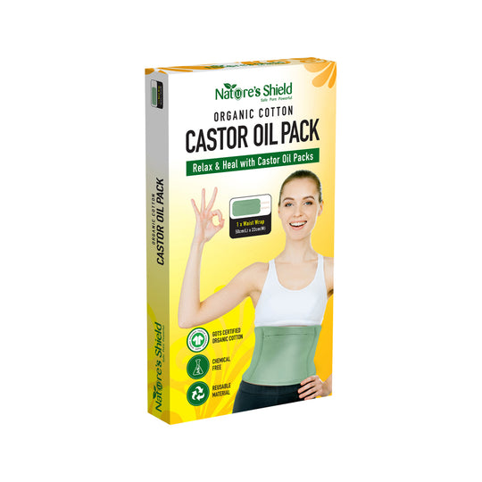 Natures Shield Organic Cotton Castor Oil Pack Waist Wrap (50cm x 22cm)